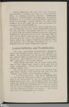 Landschaftliches und Touristisches