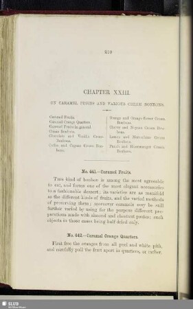 Chapter XXIII. On caramel fruits and various cream bonbons