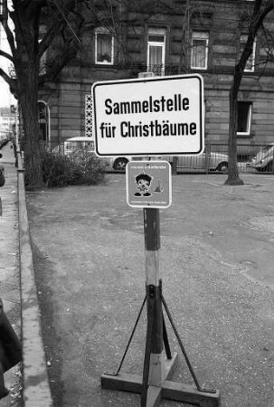 Sammelplätze für Christbäume des städtischen Tiefbauamts im Stadtgebiet
