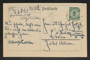 Brief von Herbert Eulenberg, Willi Hülser und Hedda Eulenberg an Gerhart Hauptmann und Margarete Hauptmann