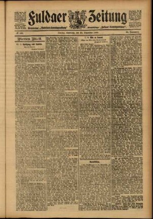 Vierte Ausgabe vom Samstag, den 16. Dezember 1905.