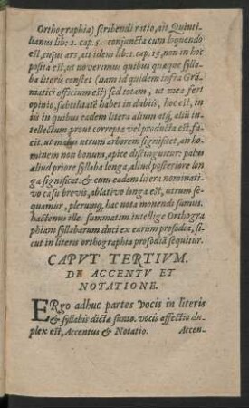 Caput Tertium. De Accentu Et Notatione.