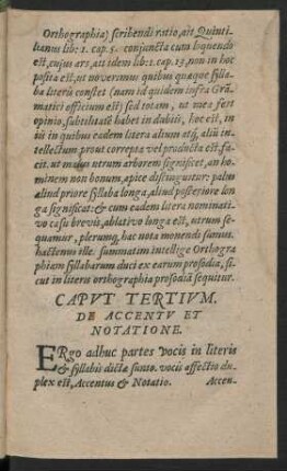 Caput Tertium. De Accentu Et Notatione.