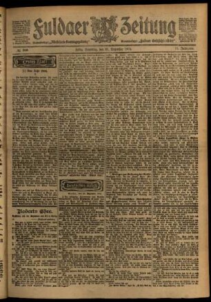 Erste Ausgabe vom Samstag, den 31. Dezember 1904.