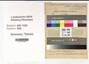 Entnazifizierung Theodor Giersmann , geb. 30.09.1901 (Beamter)