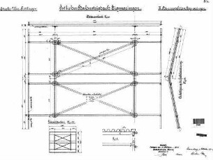 Sigmaringen: Empfangsgebäude Bahnsteigdach Ost Pfettenverband