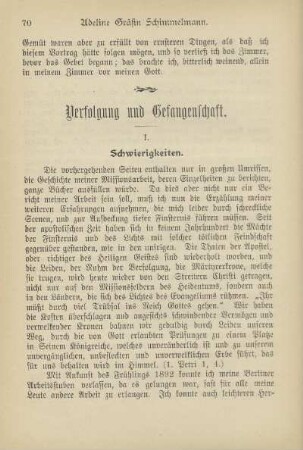 Verfolgung und Gefangenschaft