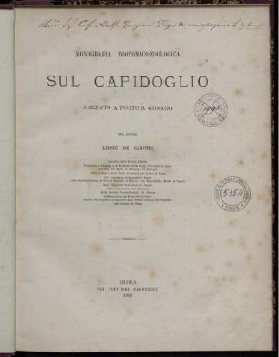 Monografia Zootomico-Zoologica Sul Capidoglio Arenato A Porto S. Giorgio