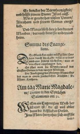 Am tag Marie Magdalene ...