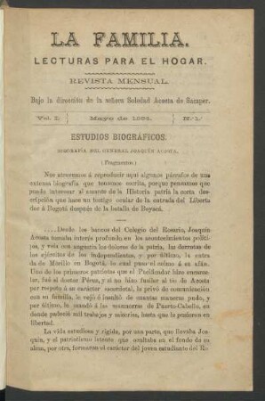Estudios biográficos. : Biografía del General Joaquín Acosta. - (Fragmentos.)