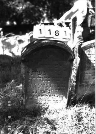 Grabstein 1181 (Index: 100098609) Maße HxBxT: 97x53x9 cm: Grabstein 1181