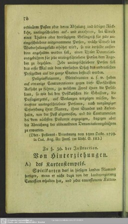 Zu § 36 der Instruction. Von Hinterziehungen