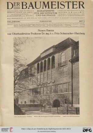 23: Neuere Bauten von Oberbaudirektor Professor Dr. ing. h.c. Fritz Schumacher, [2]