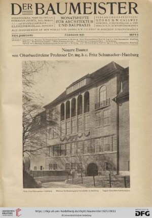 23: Neuere Bauten von Oberbaudirektor Professor Dr. ing. h.c. Fritz Schumacher, [2]