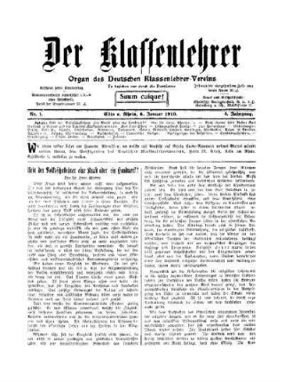 Uebt der Volksschullehrer eine Kunst oder ein Handwerk?