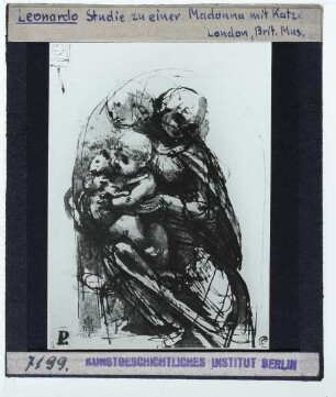 da Vinci, Studie für eine Madonna mit Katze