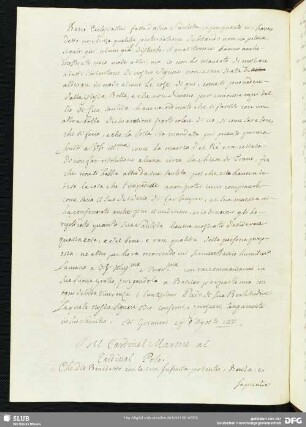 [Brief an Reginald Pole (Abschrift)]