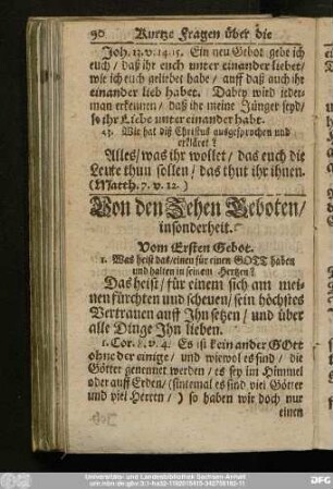Vom Ersten Gebot.