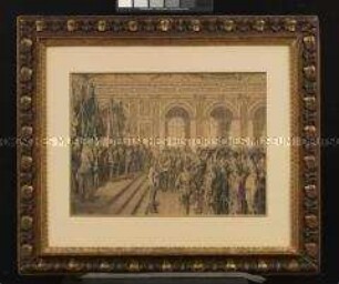 Die Kaiserproklamation im Spiegelsaal von Versailles (gerahmt)