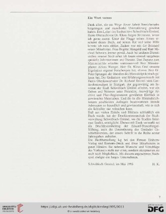 Ein Wort voraus