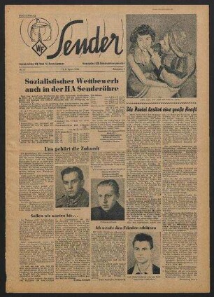Betriebszeitung 'WF-Sender', Nr.8/1956 (22. Februar 1956)
