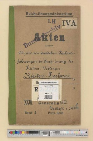 Abgabe von deutschen Fischereifahrzeugen.- Küsten-Fischerei