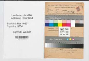 Entnazifizierung Werner Schmidt , geb. 15.07.1902 (Arbeiter)