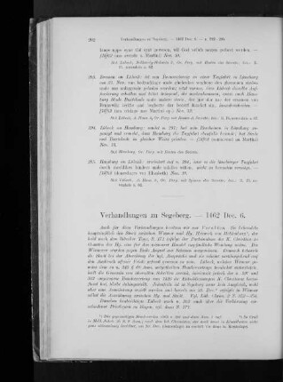 Verhandlungen zu Segeberg. - 1462 Dec. 6.