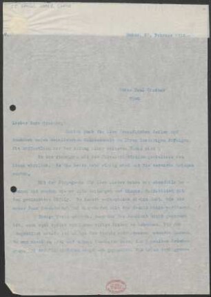 Brief an Paul Graener : 23.02.1910
