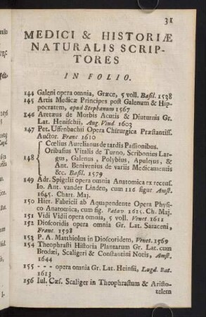 31-36, Medici & Historiae Naturalis Scriptores