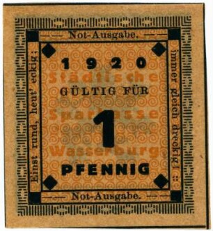 Geldschein / Notgeld, Pfennig, 1920