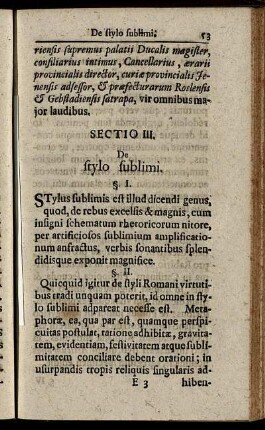 Sectio III. De stylo sublimi
