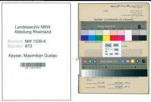 Entnazifizierung Maximilian Gustav Keyser , geb. 09.07.1903 ()