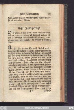 Erste Fastenpredigt.