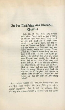 In der Nachfolge des leidenden Christus