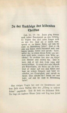 In der Nachfolge des leidenden Christus