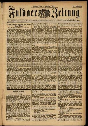 Ausgabe vom Freitag, den 05. Januar 1894.