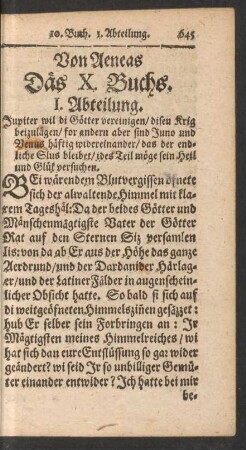 Von Aeneas Däs X. Buchs.