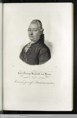 Carl George Heinrich von Hoym, Königl. Preuss. Staatsminister