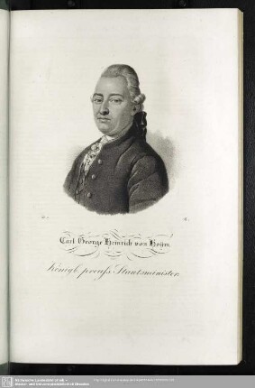 Carl George Heinrich von Hoym, Königl. Preuss. Staatsminister