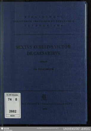 Sexti Aurelii Victoris Liber de Caesaribus