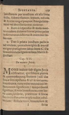 Cap. XII. De monte Jovis.