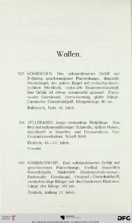 Waffen (Nr. 517-524b)