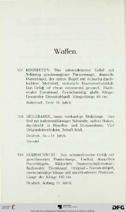 Waffen (Nr. 517-524b)