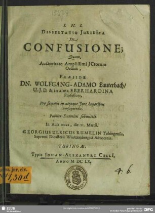 Dissertatio Juridica De Confusione