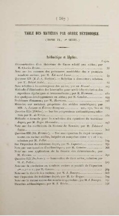 Table des Matières par ordre méthodique.