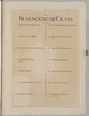 Der Fraenckische Crays wird getheilet, in ...