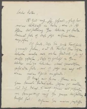 Brief von Hans Purrmann an Georg Kolbe
