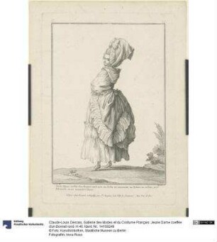 Gallerie des Modes et du Costume Français: Jeune Dame coeffée d'un Bonnet rond. H.46