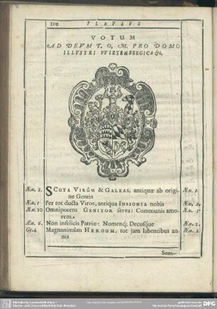 Votum Ad Deum T.O. M. Pro Domo Illustri Wirtembergica [et]c.